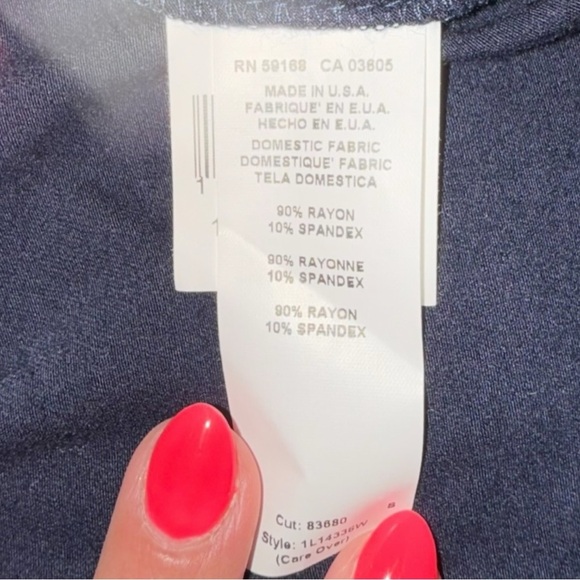 KAREN KANE V-Neck Fringe Dress - Navy Plus 1X - Picture 7 of 15